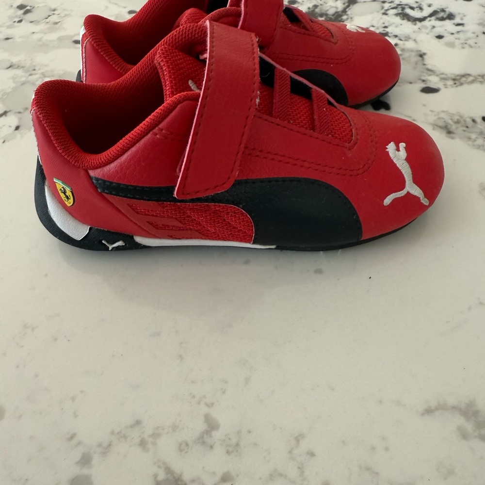 Puma Kids Ferrari Red and Black Sneakers